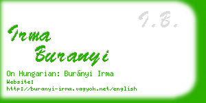 irma buranyi business card